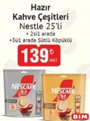 NESCAFE HAZIR KAHVE ÇEŞİTLERİ 25'Lİ
